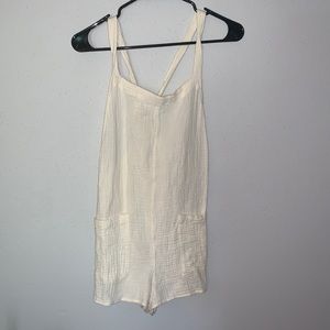 Cream Gauze cotton romper / cover up Target
